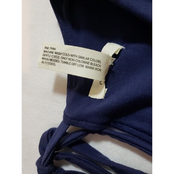 Soma Womens Sleeveless Navy Blue Dress With V-Neck‎ & Back Tie Detail size S - Picture 7 of 16